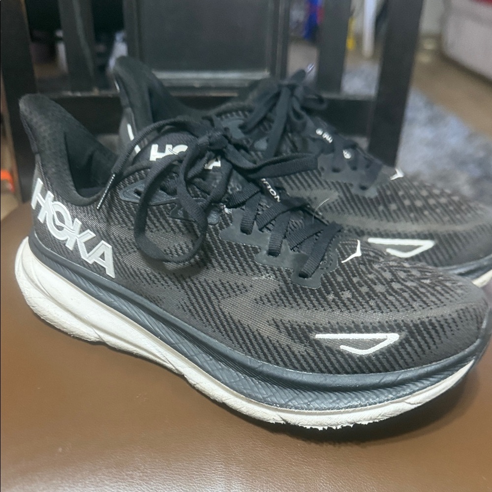 Hoka Men's Black and White Athletic Shoes